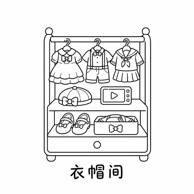 衣帽间插画